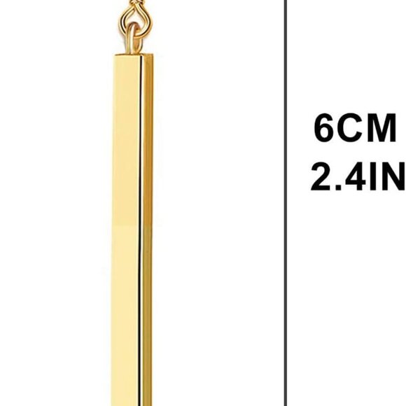 Minimalist Dainty Bar Stud Earrings Long Drop Dangle Earrings for Women - Picture 5 of 6